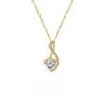 18K Gold-Plated Ladies' Necklace featuring a Graceful Curved Heart and Zircon — The Perfect Jewelry Gift for an Anniversary or for Your Wife