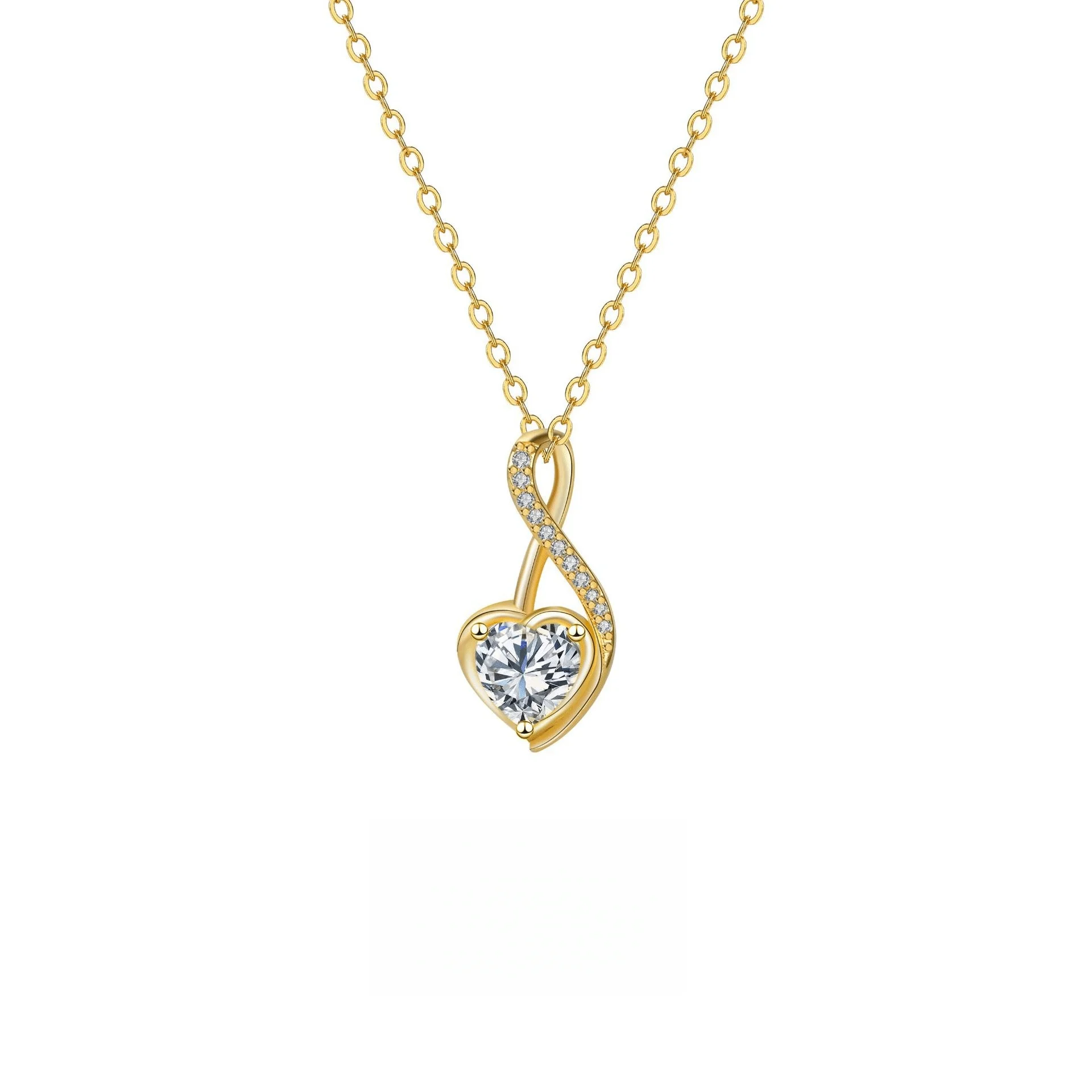 357e4d6e-caaf-453c-8c8f-ce599911a3dc-tuya 18K Gold-Plated Ladies' Necklace featuring a Graceful Curved Heart and Zircon — The Perfect Jewelry Gift for an Anniversary or for Your Wife - Image 1