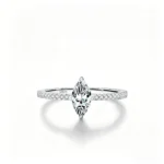 S925 Sterling Silver Marquise-Cut Moissanite Ring for Women | D Color, VVS1 Clarity | Wedding Jewelry, Anniversary Gift, or the Perfect Gift for Your Wife | Sizes 5–9 | Includes Exquisite Packaging