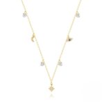 S925 Sterling Silver Star & Moon Pendant Necklace — Women's Clavicle Chain featuring Cubic Zirconia — Creatively Designed Jewelry — The Perfect Gift for Anniversaries or Birthdays — Includes Exquisite Packaging