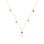 S925 Sterling Silver Colorful Zircon Pendant Necklace
