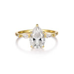 S925 Sterling Silver 2-Carat Moissanite VVS1 Teardrop Ring — Anniversary Gift