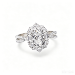 Women's Crisscross Oval Zircon Ring – Anniversary or Holiday Gift (Sizes 5–10)