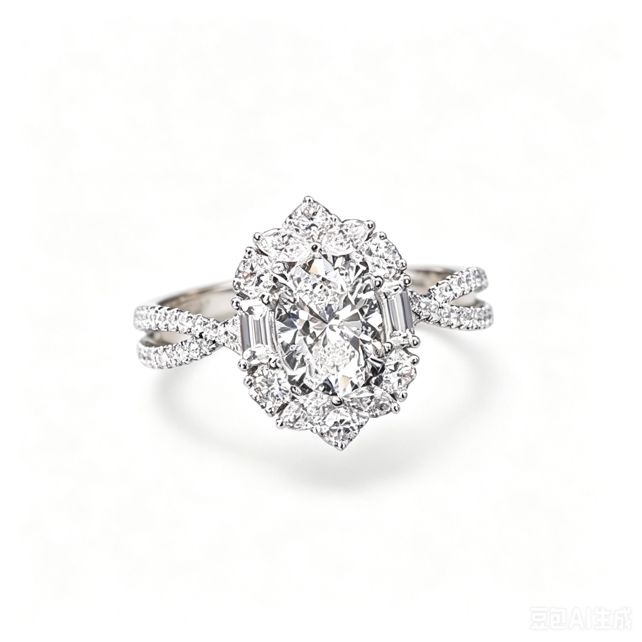 生成模特佩戴图 (1) Women's Crisscross Oval Zircon Ring – Anniversary or Holiday Gift (Sizes 5–10) - Image 1