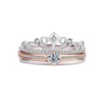 Women's Crown Open Ring | Two-in-One Setting Design | Romantic and Elegant Jewelry | Perfect for Proposals/Anniversaries and as a Gift for Her
