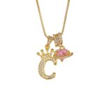 Women's Crown Design Letter Necklace | Perfect for Afternoon Tea and Cocktail Parties | Anniversary Gift for Your Loved One