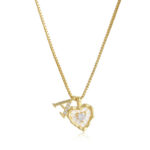 Women's Heart-Shaped Letter Necklace | Suitable for everyday wear/evening parties and cocktail parties | A romantic gift for your loved one