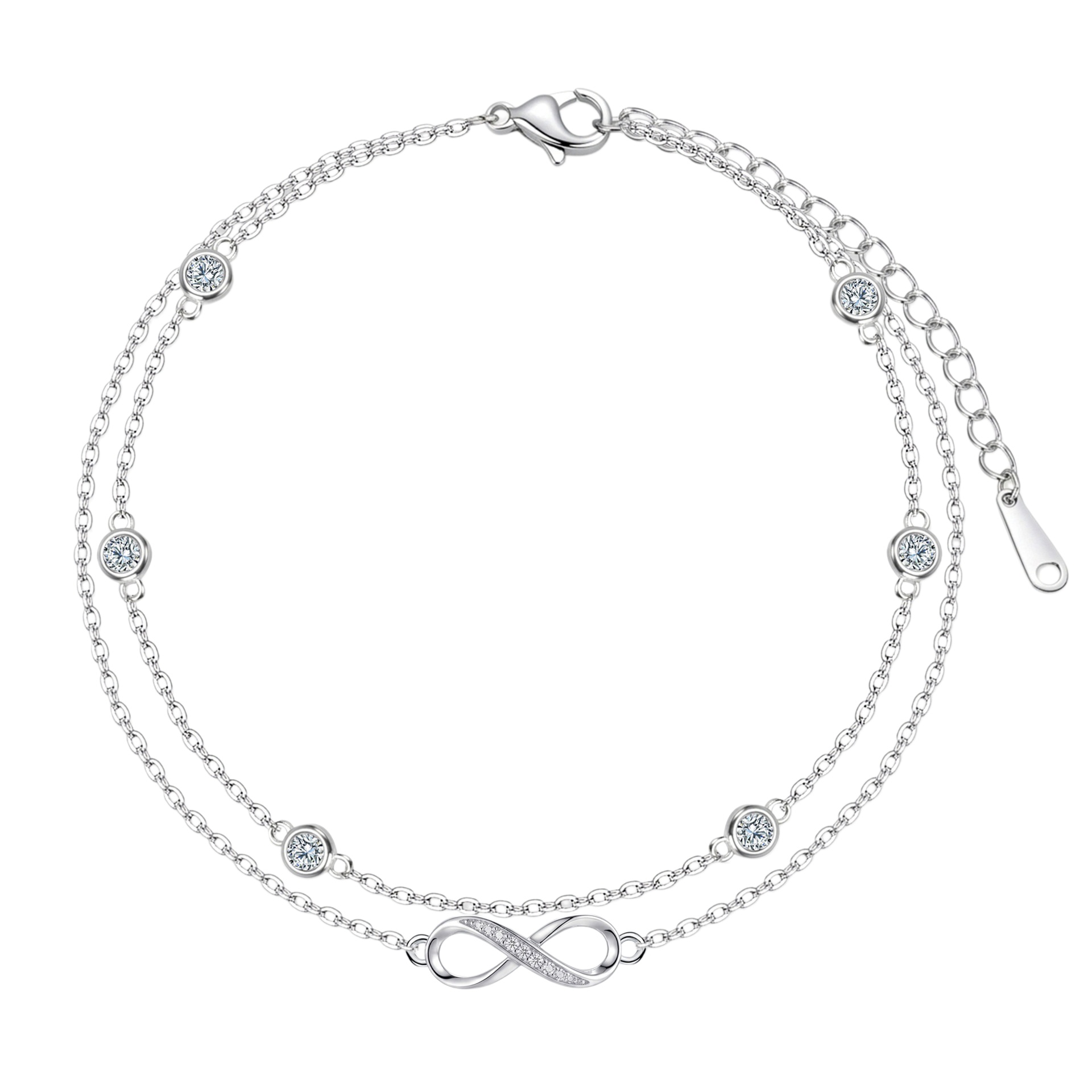 O1CN01XNCgGL26TFnS6g5le_!!2217556157662-0-cib (1) Infinity Symbol Cubic Zirconia Women's Anklet | Fresh and Versatile Accessory | Romantic Summer Outing Gift - Image 1