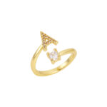 Women’s Personalized (A-Z) Ring | Stylish Jewelry with Unique Initial Design | Exquisite Accessory Symbolizing Personal Meaning | Perfect for Wedding Anniversaries and Special Moments | Ideal Keepsake Gift