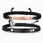 2-piece magnetic heart-shaped couple bracelet | Romantic interactive design | Anniversary gift for your loved one