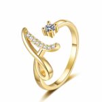 Women's Initial Ring | Stylish Open-Band Design | Exquisite Jewelry with Unique Significance | Perfect for Birthdays/ Anniversaries, or Self-Treats