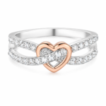 Women's "Infinite Love" Cubic Zirconia Promise Ring - Stylish Heart-Shaped Ring, Elegant Gemstone Jewelry | Valentine's Day Gift for Your Girlfriend | Exquisite Packaging | Sizes 6-10