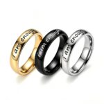 "I AM ENOUGH" Motivational Titanium Steel Ring for Men & Women | Minimalist Plain Band